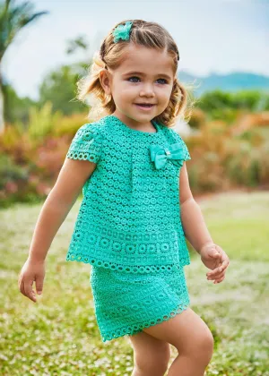 1233 - Crochet short set for baby girl - Agate