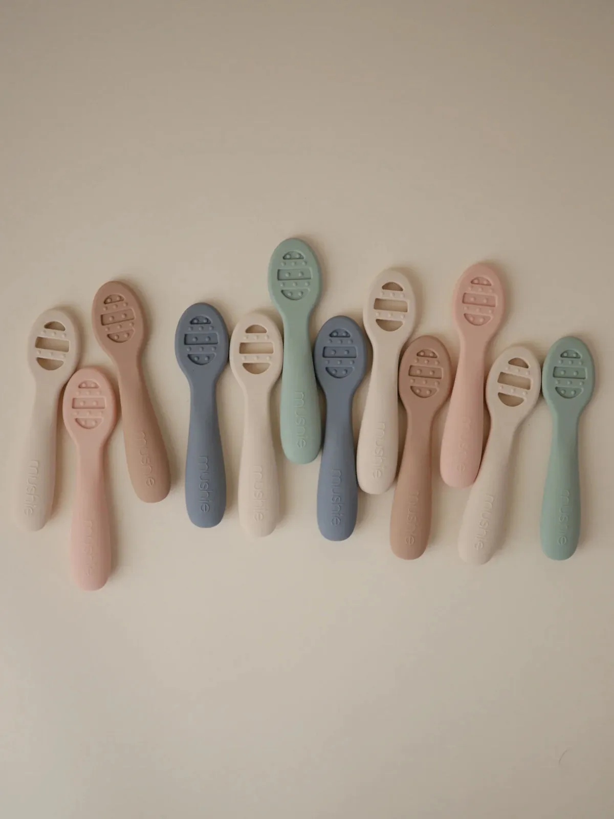 2-Pack First Feeding Baby Spoons, Cambridge Blue/Shifting Sand