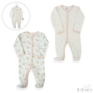 2 Pack Sleepsuit Bunny l (0-3 Months)-4CC202-SS