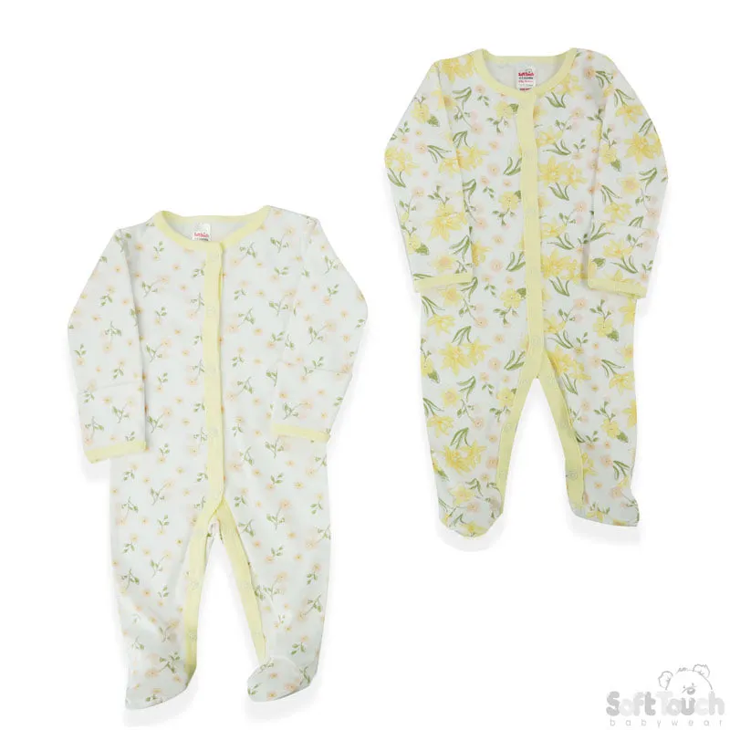 2 Pack Sleepsuit  Floral(0-3 Months)-4CC203-SS