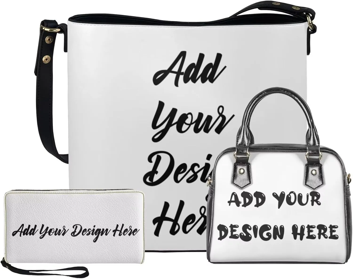 3 Piece Purse Set for Women Cute Shoulder Bags Handbags and Wallets Valentine's Day Tote Leather Hobo Bag
