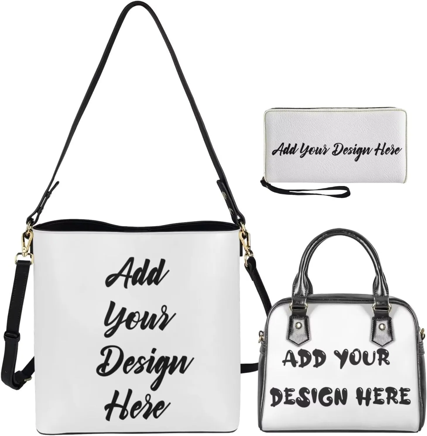 3 Piece Purse Set for Women Cute Shoulder Bags Handbags and Wallets Valentine's Day Tote Leather Hobo Bag