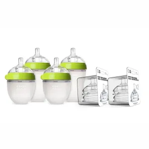 7 Piece Baby Bottle Gift Set Green