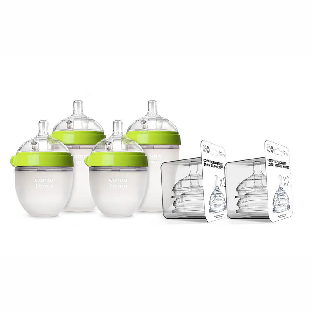 7 Piece Baby Bottle Gift Set Green
