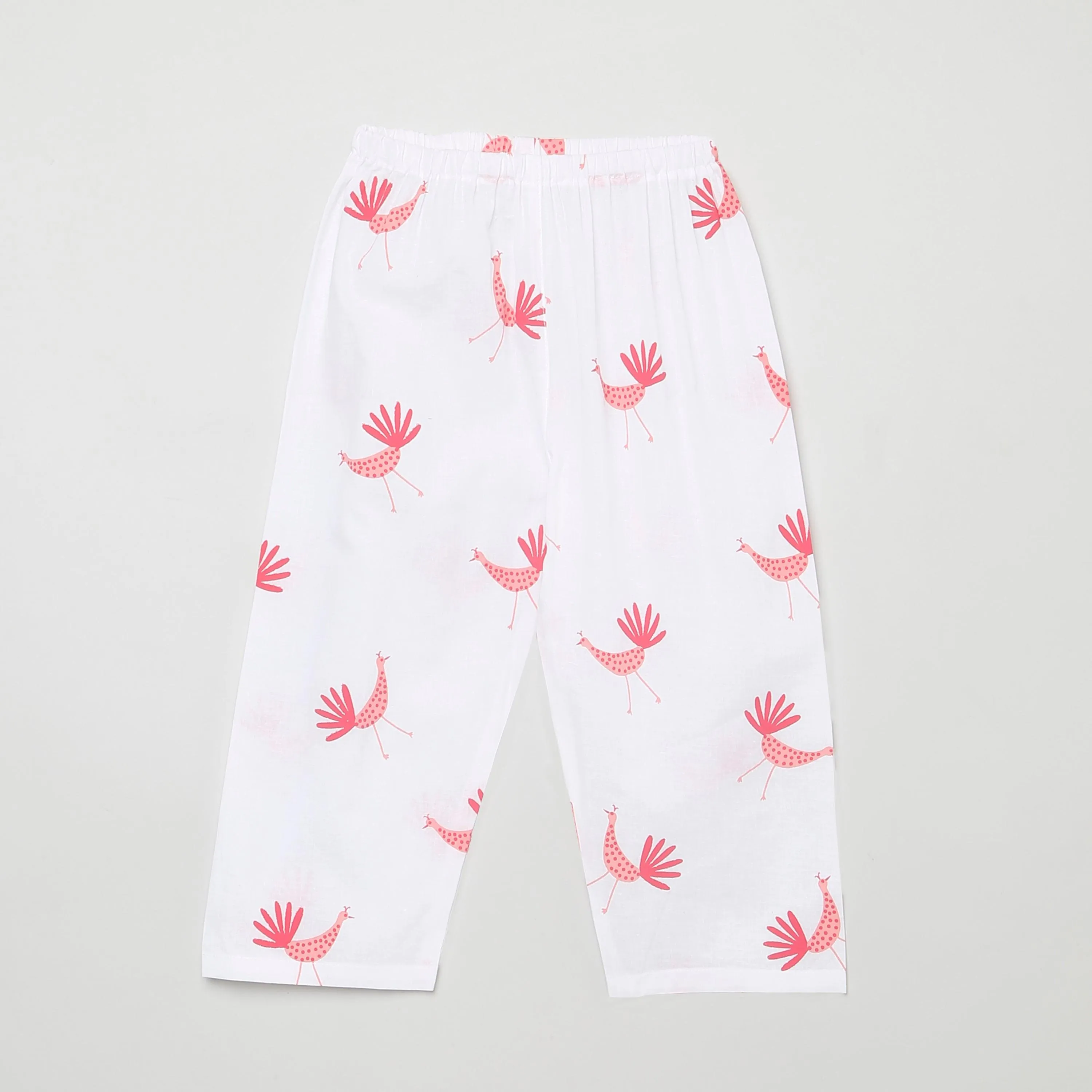 A Pride of Peacocks' - Unisex Kurta Pyjama Set for Kids