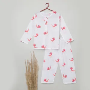 A Pride of Peacocks' - Unisex Kurta Pyjama Set for Kids