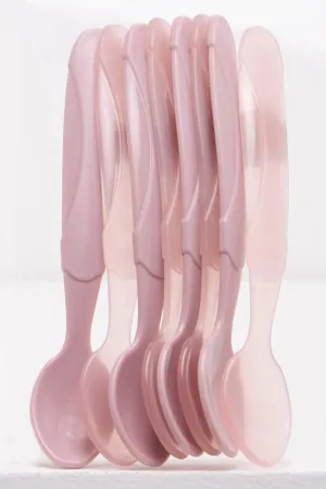 Abc 8 Pack Spoons Pink