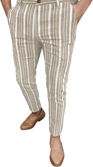Active Jogger Sweatpants Mens Chinos Slim Fit Stretch Flat Front Skinny Dress Pants (Khaki, XXXL)