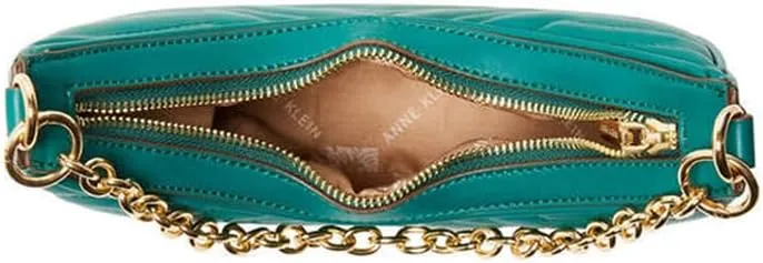 Anne Klein Quilted Crescent Shoulder Bag with Swag Chain