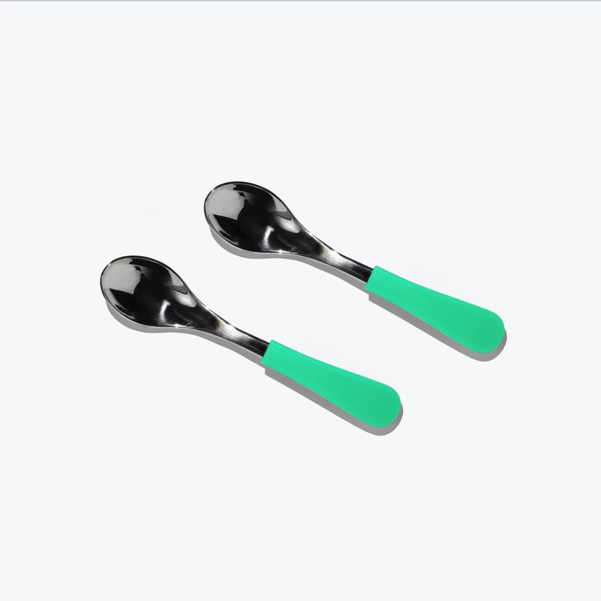 Avanchy Stainless Steel Baby Spoons - Pack of 2 - Green