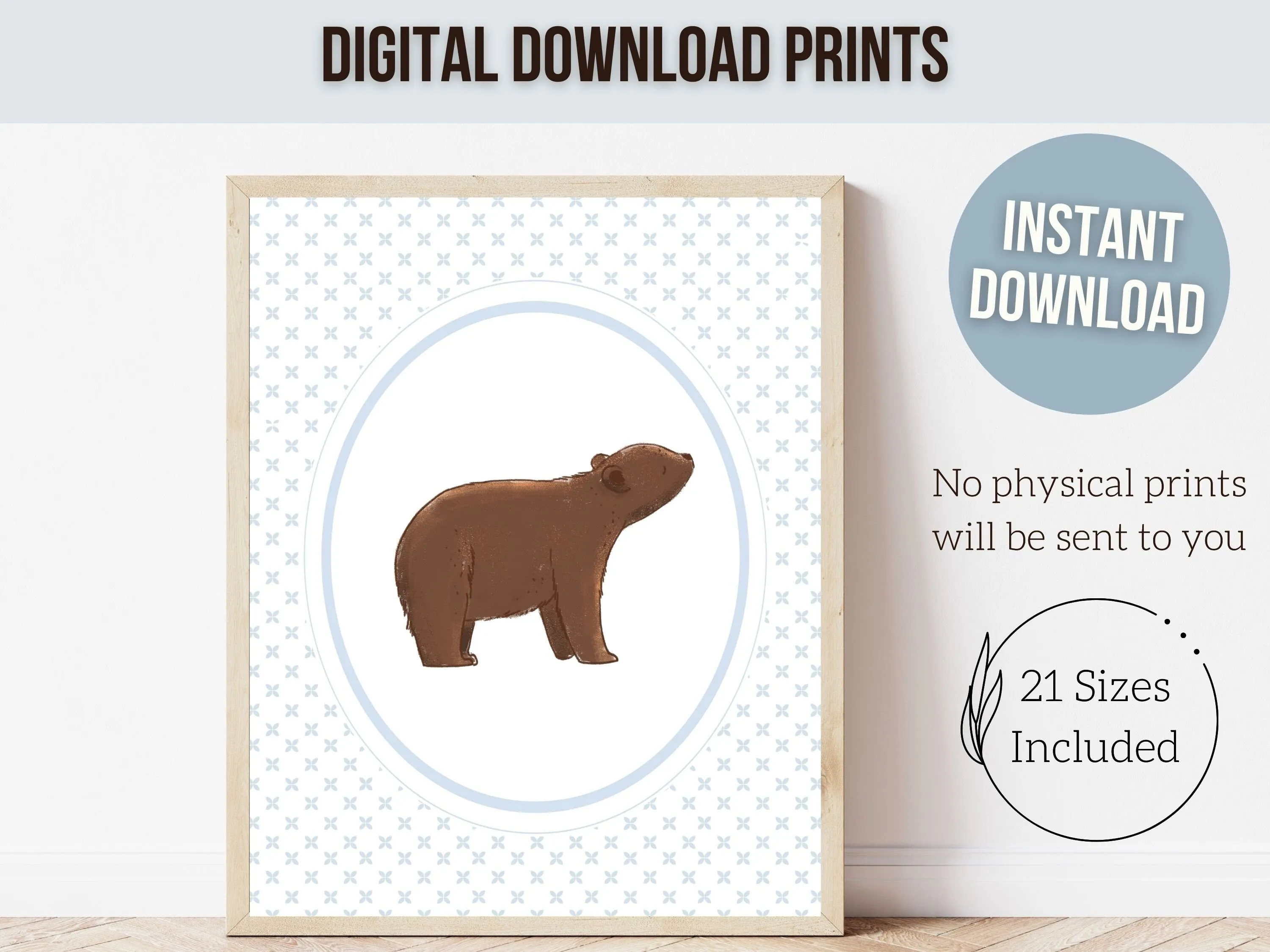 Baby Brown Bear Nursery Prints