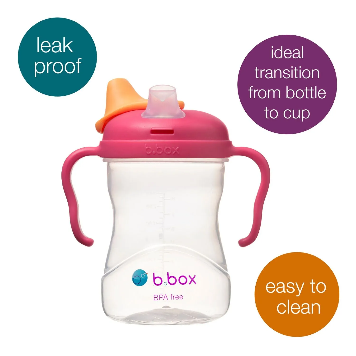 B.Box Soft Spout Cup - Strawberry Shake Pink Orange