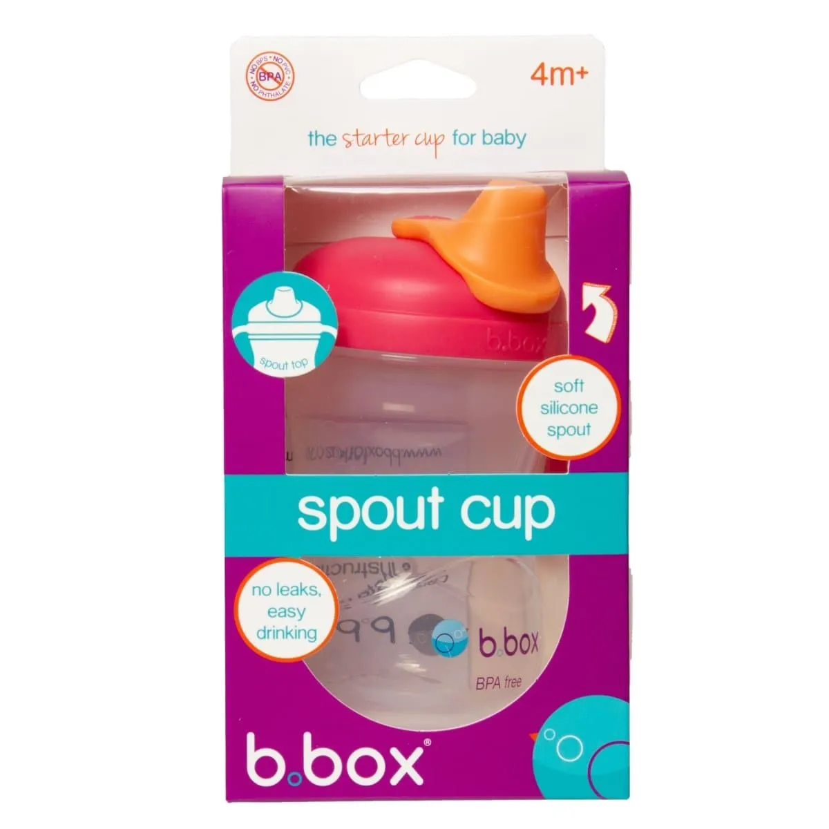B.Box Soft Spout Cup - Strawberry Shake Pink Orange