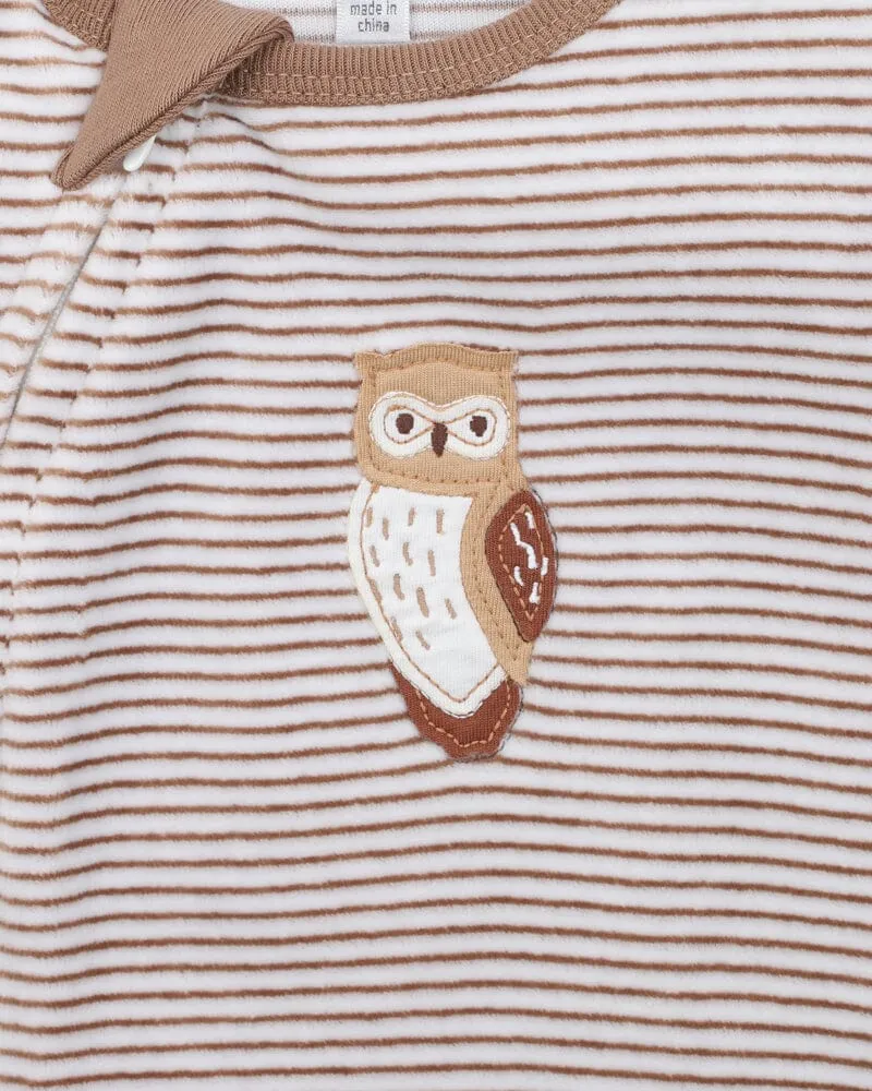Bebe - Eli Zip LS Velour Onesie