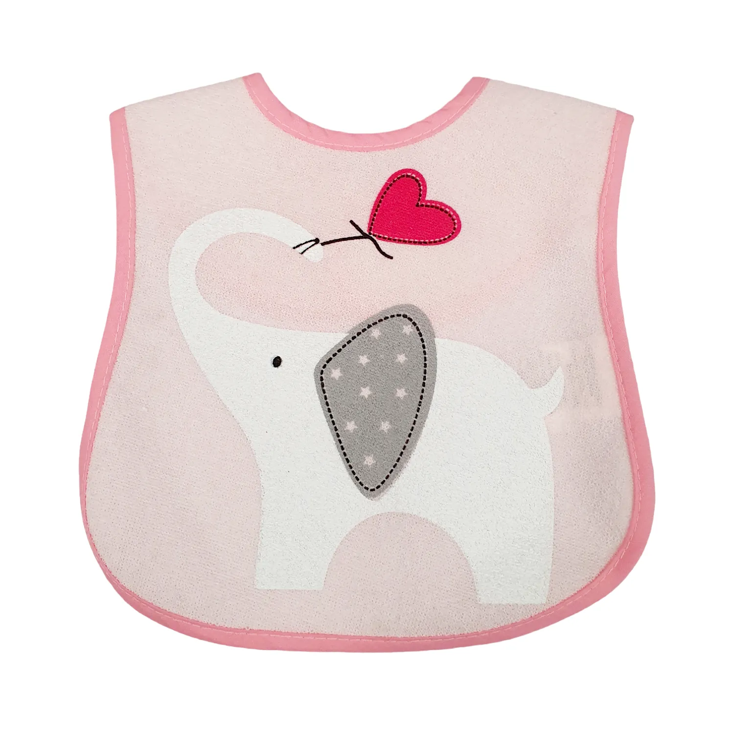 Bebetto Bib Waterproof Back Elephant Pink