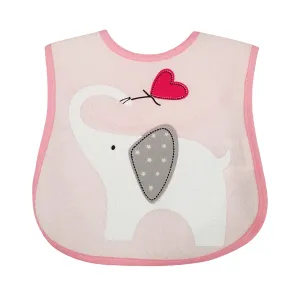 Bebetto Bib Waterproof Back Elephant Pink