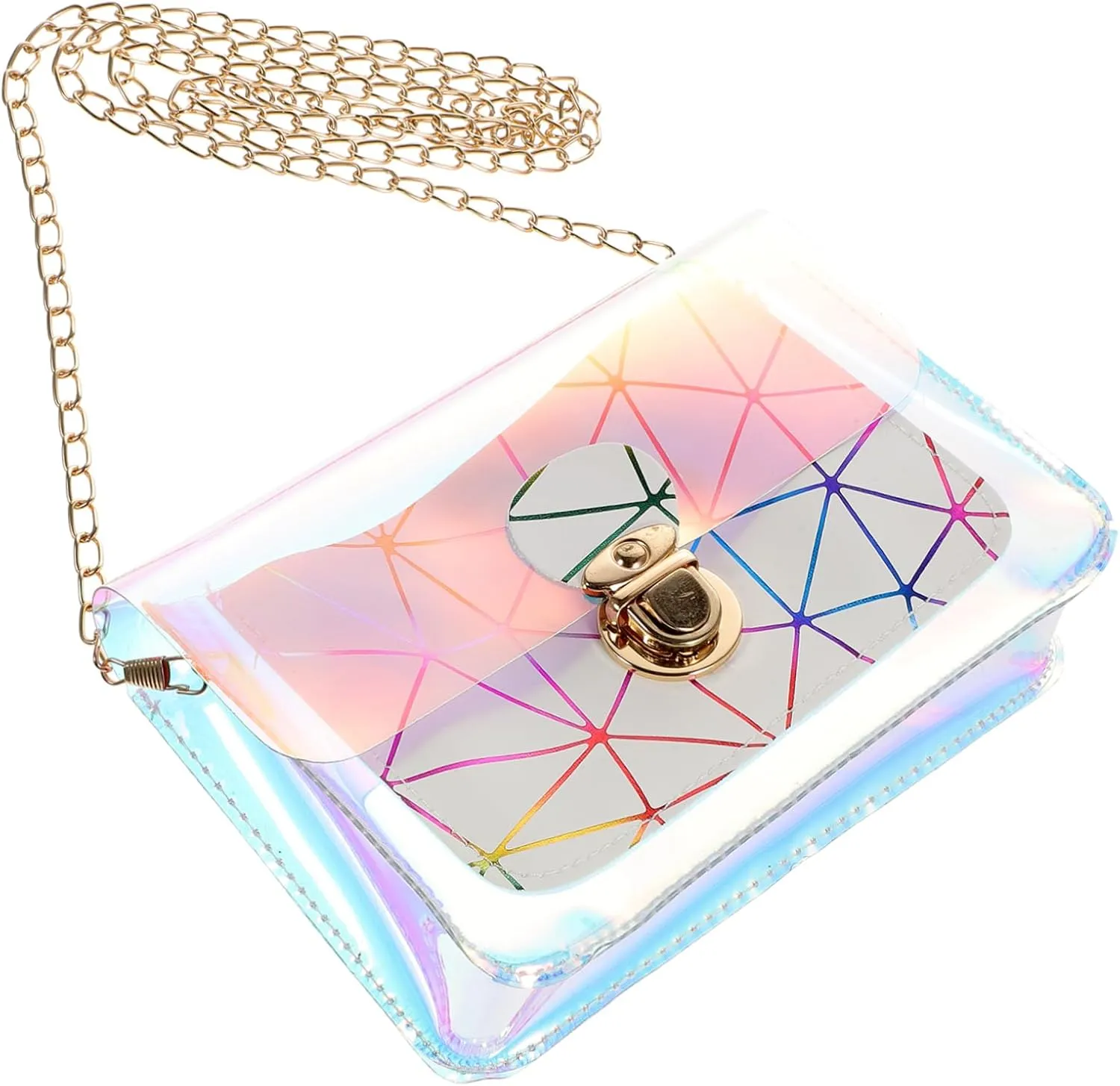 BESPORTBLE 1pc Shoulder Bags Cross for Clear Bags Women Chain Strap Jelly Ladies Handbags Tote Mini Cute Women's Purse Purses Girl Purse Chain Bag Fashion Women Bag Chain Pouch Pink