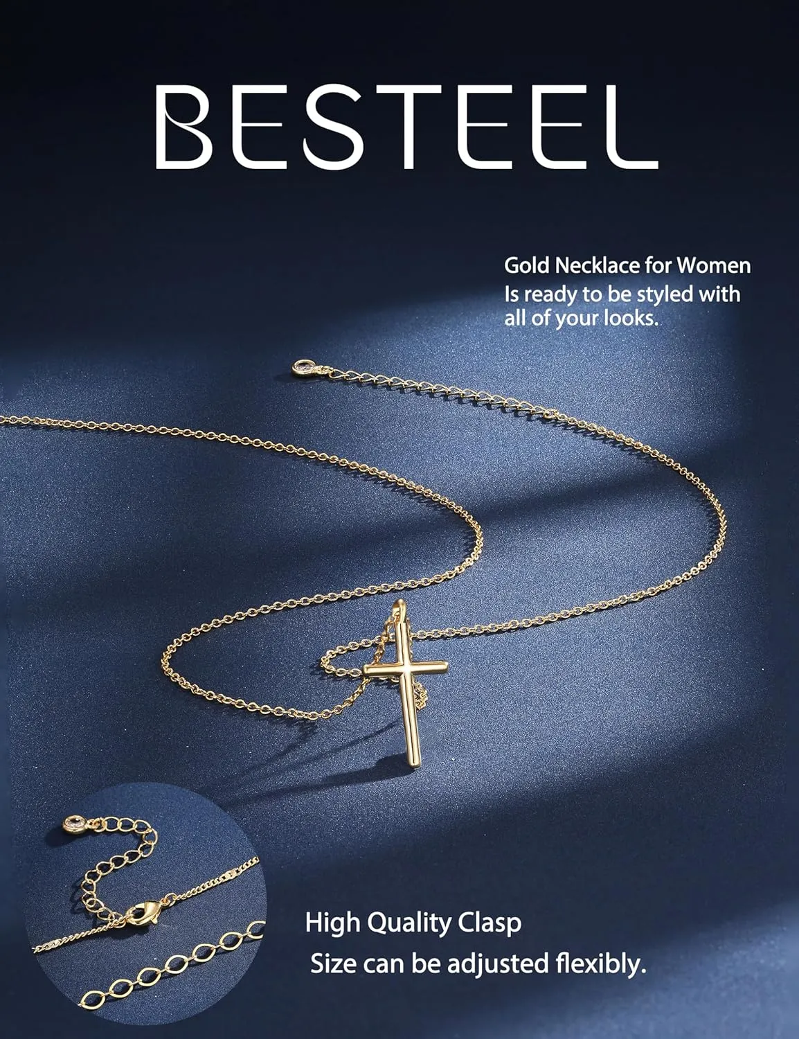 Besteel 3Pcs Dainty Layered Gold Necklaces for Women - Paperclip Pearl Choker Necklace Stack Set Trendy Simple Layering Chain Pendant Jewelry Non Tarnish Waterproof Gifts