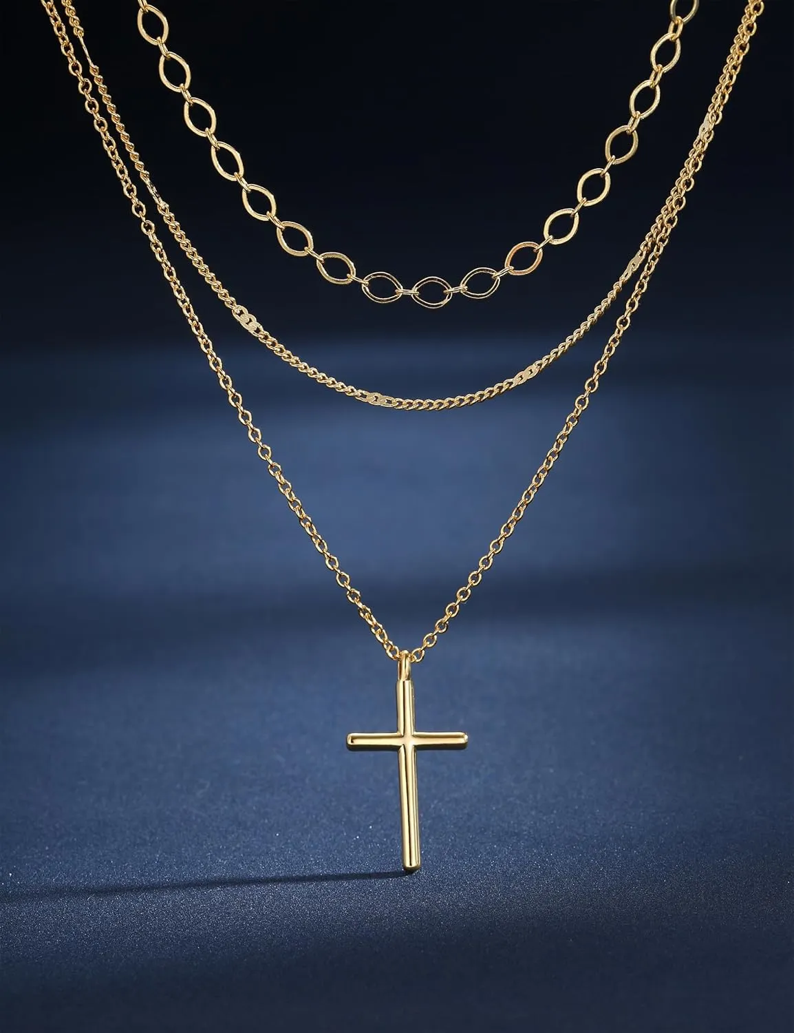 Besteel 3Pcs Dainty Layered Gold Necklaces for Women - Paperclip Pearl Choker Necklace Stack Set Trendy Simple Layering Chain Pendant Jewelry Non Tarnish Waterproof Gifts