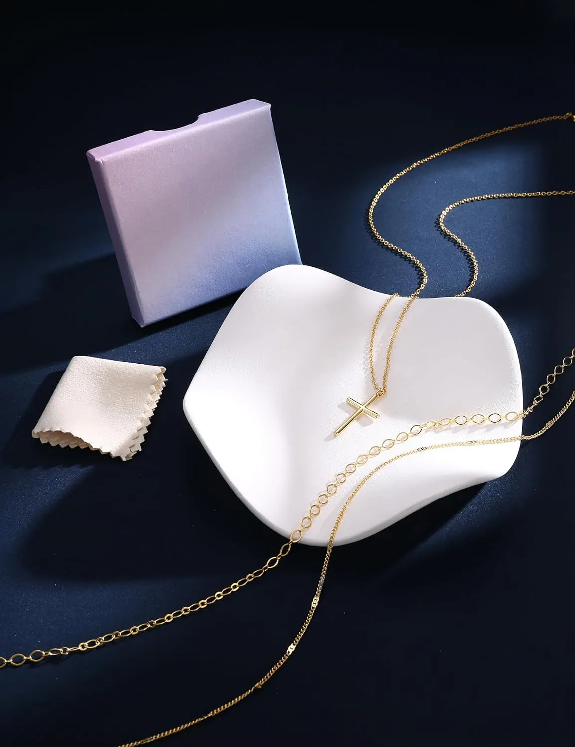 Besteel 3Pcs Dainty Layered Gold Necklaces for Women - Paperclip Pearl Choker Necklace Stack Set Trendy Simple Layering Chain Pendant Jewelry Non Tarnish Waterproof Gifts