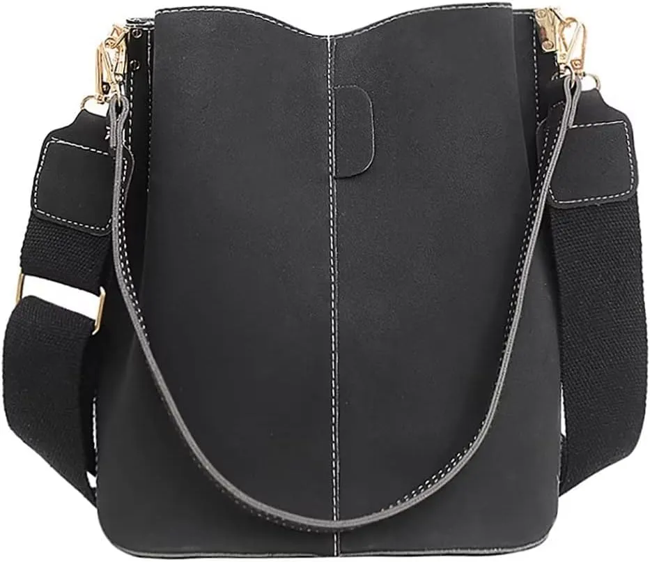 Bucket Bag for Women Girls Large Capacity Genuine Leather Crossbody Shoulder Purse Casual Hobo Tote Handbag for Daily Carry