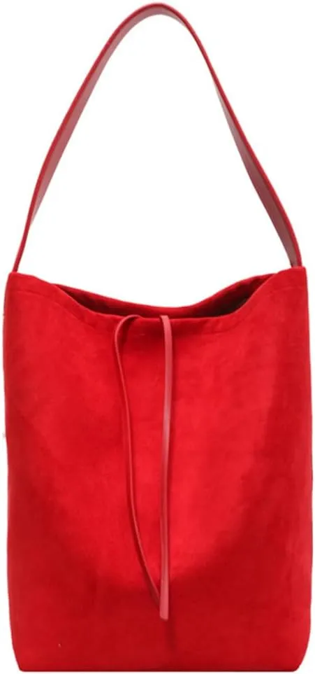 Bucket Suede Hobo Bags for Women Vegan Leather Handbag Bucket Shoulder Bag Purse Tote Handbag Fashion Designer Bag