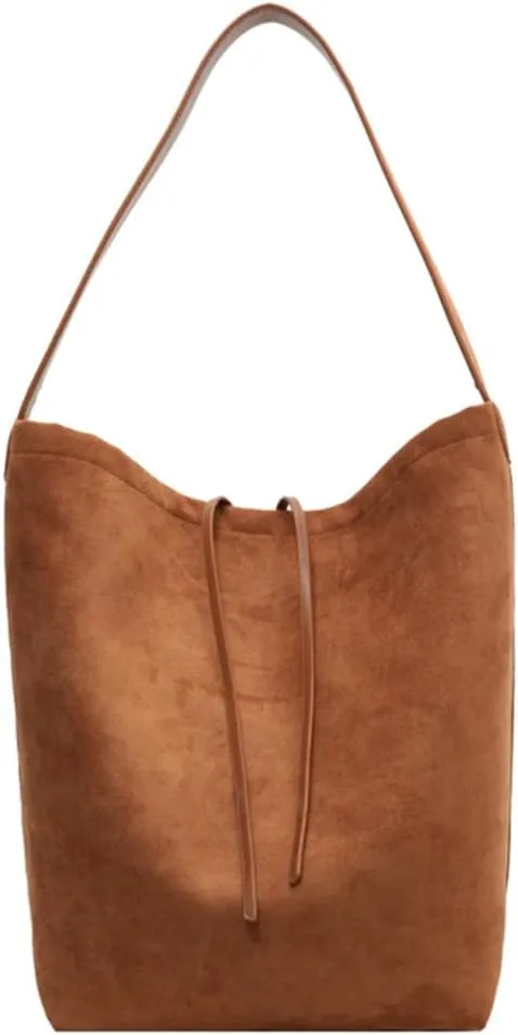 Bucket Suede Hobo Bags for Women Vegan Leather Handbag Bucket Shoulder Bag Purse Tote Handbag Fashion Designer Bag
