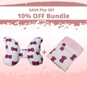 Butterfly Pillow and Babycuddle blanket - Big Pink Ribbons