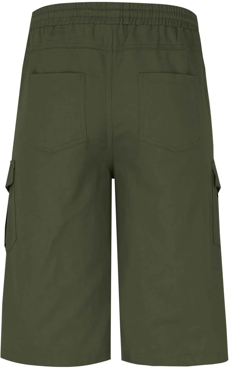 Cargo Pants for Men Joggers Slim Fit Drawstring Pockets Workout Cropped Pants Plain Distressed Fishing Work Pants