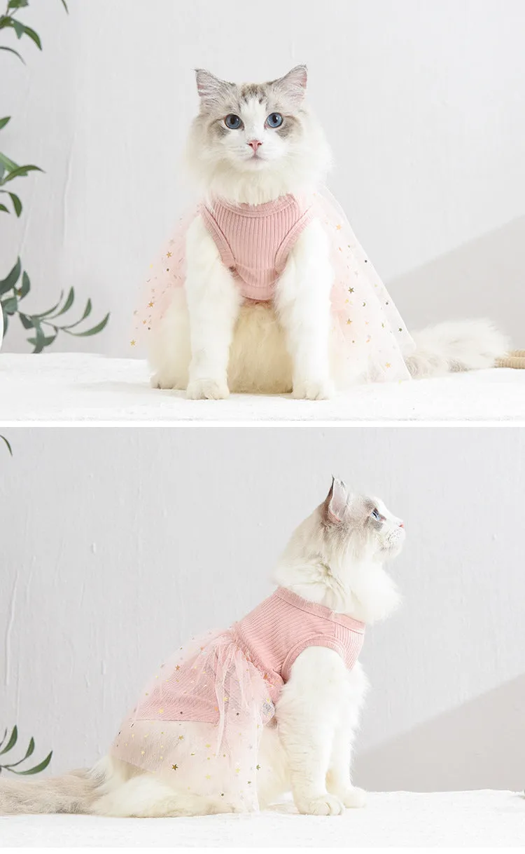 Cat Skirt Pet Clothing Sunken Stripe Skirt