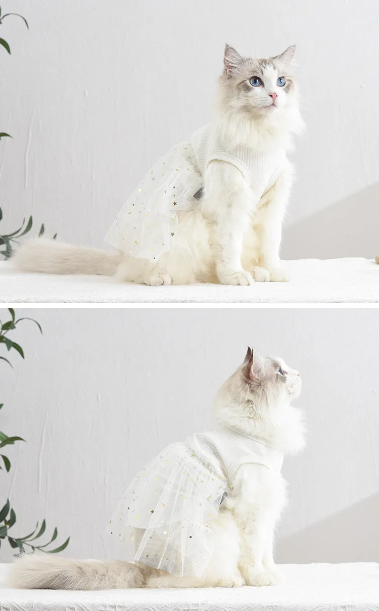 Cat Skirt Pet Clothing Sunken Stripe Skirt