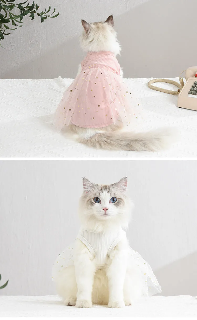 Cat Skirt Pet Clothing Sunken Stripe Skirt