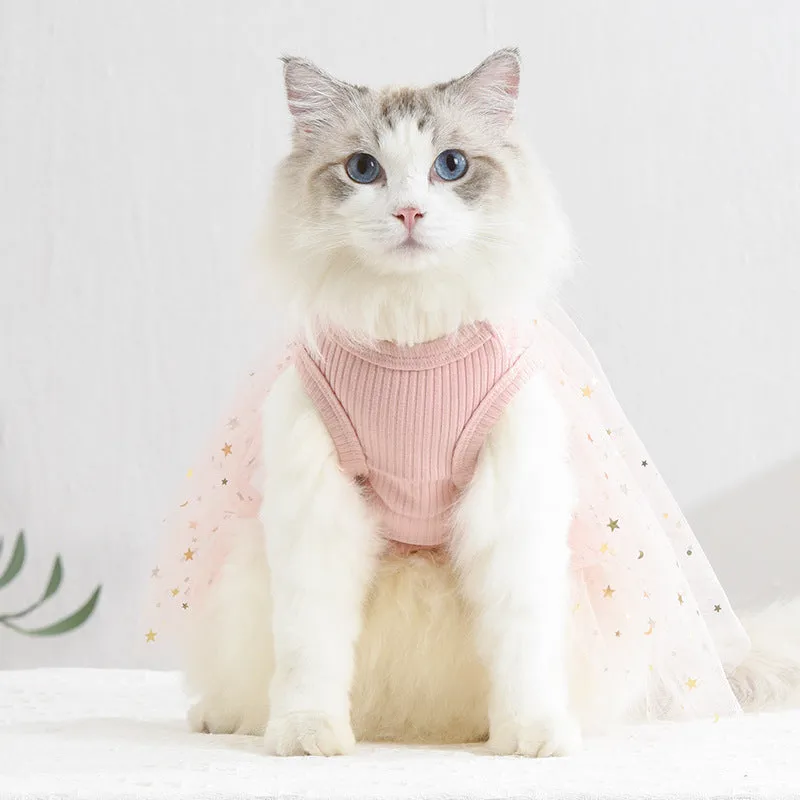 Cat Skirt Pet Clothing Sunken Stripe Skirt