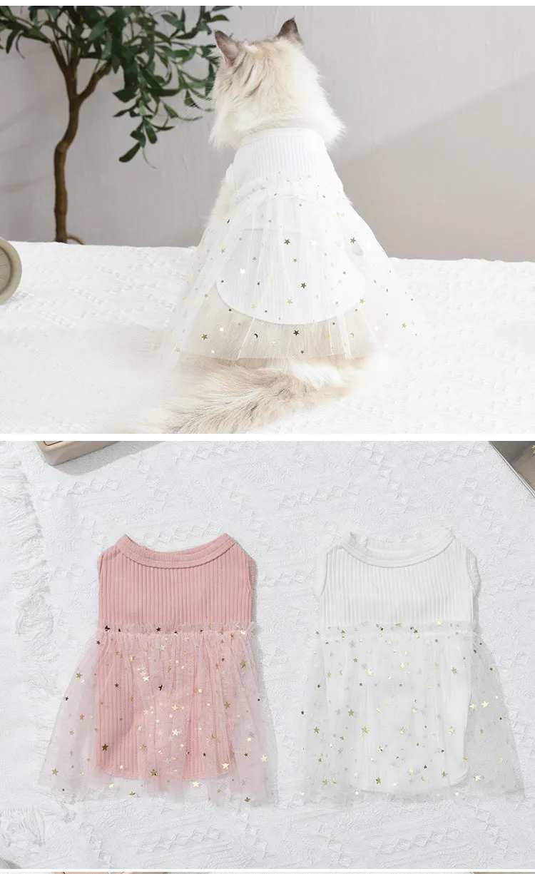 Cat Skirt Pet Clothing Sunken Stripe Skirt