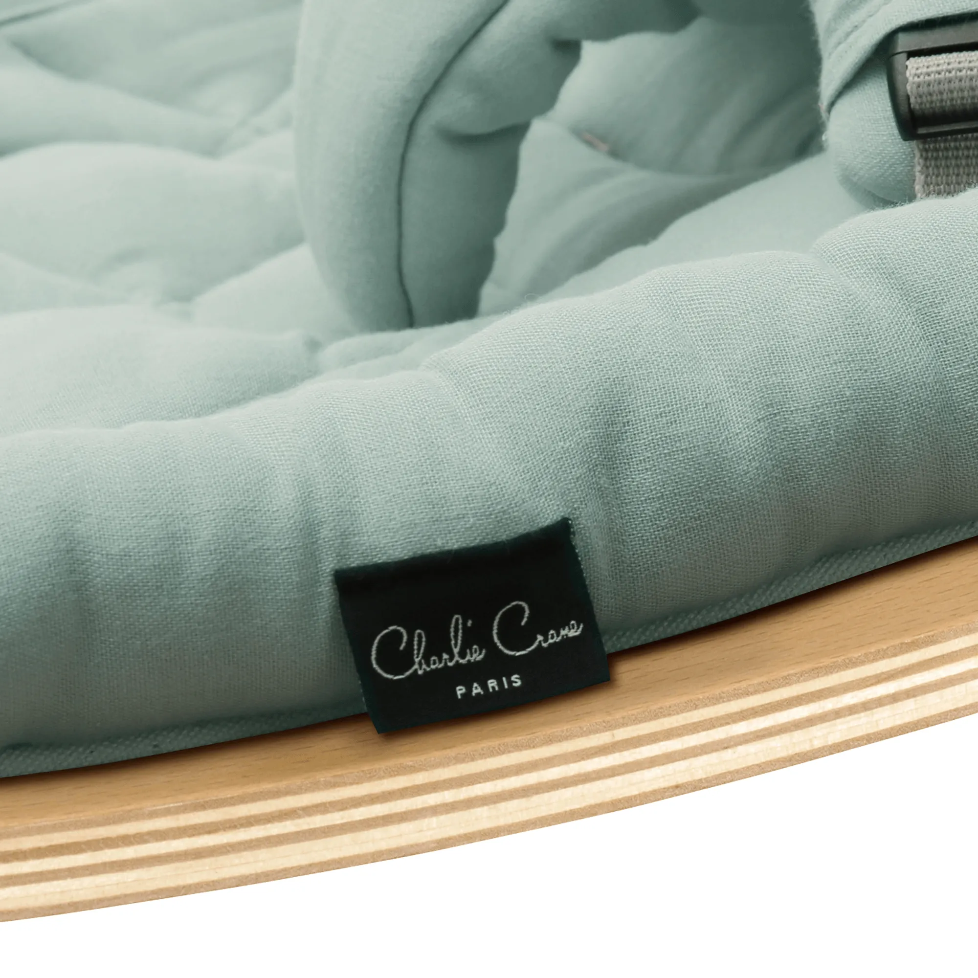 Charlie Crane LEVO Baby Rocker - Beech with Farrow Cushion