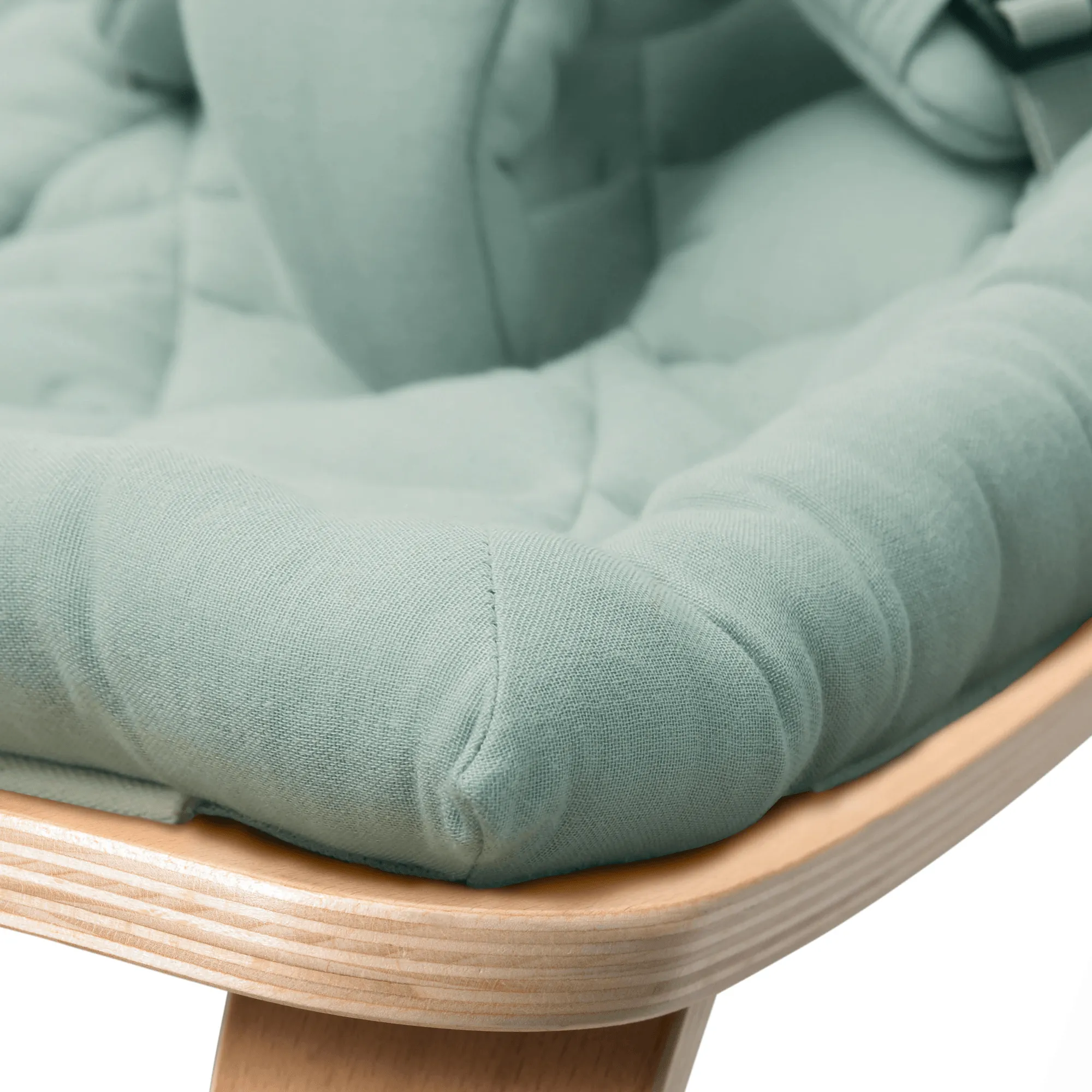 Charlie Crane LEVO Baby Rocker - Beech with Farrow Cushion