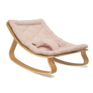 Charlie Crane LEVO Baby Rocker - Beech with Nude Pink Cushion