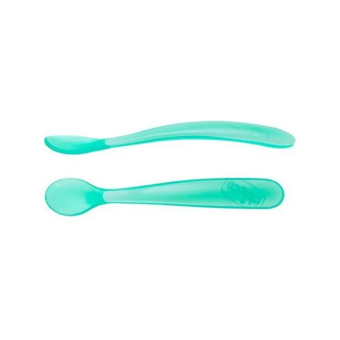 Chicco Soft Silicon Spoon Bi-Pack For Boy (6m )
