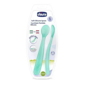 Chicco Soft Silicon Spoon Bi-Pack For Boy (6m )