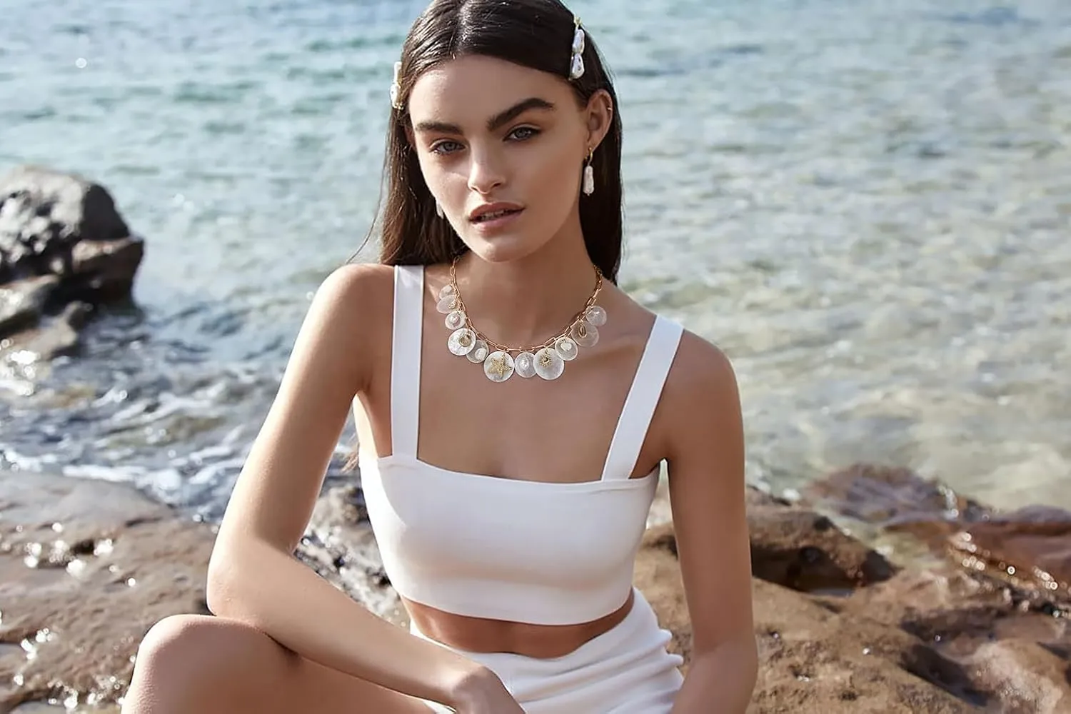 CLASSYZINT Shell Necklace Shell Conch Starfish Charm Necklace Boho Summer Necklaces Beach Jewelry for Women