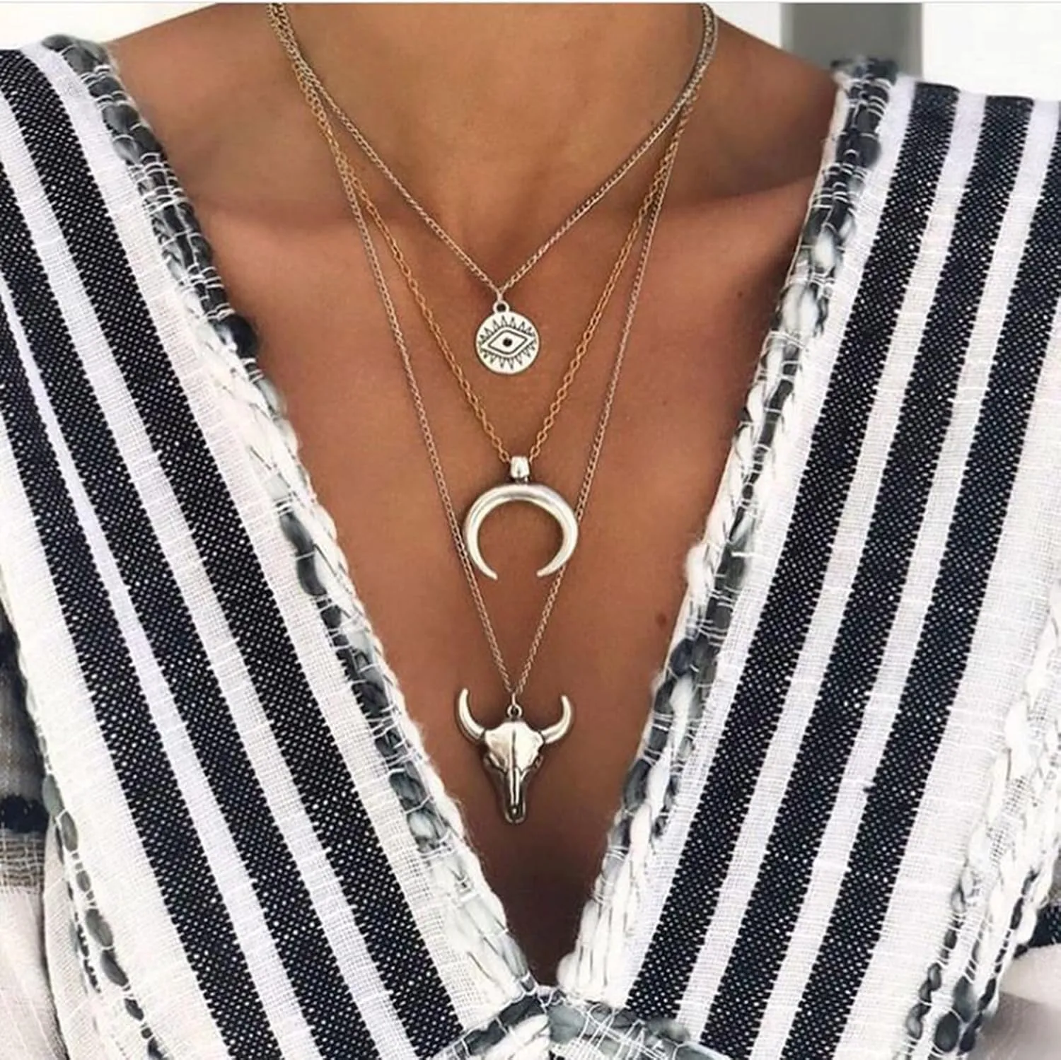 Coastal Cowgirl Charm Necklace Choker Gold Shell Starfish Beach Charm Necklace Trendy Jewelry for Women