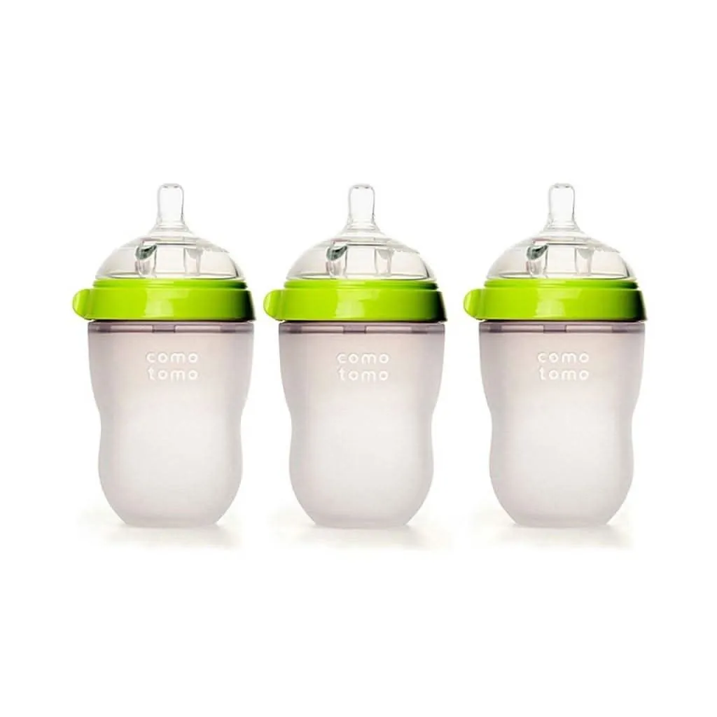 Comotomo Baby Bottle 8-Ounce/250 ml Kit, Green, Pack of 3