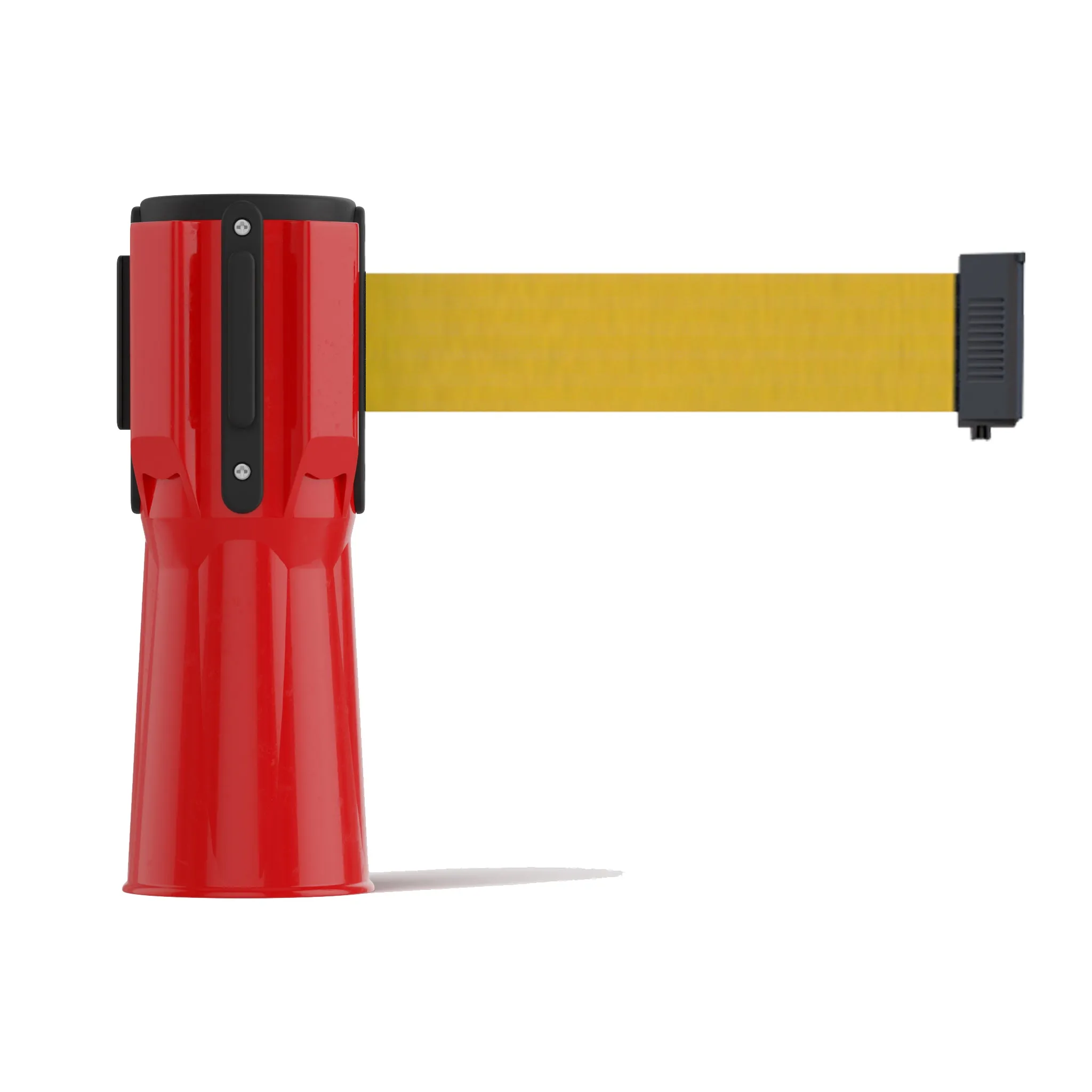 Cone-Mounted Retractable Belt Barrier, 11 Ft. Belt - Trafford Industrial