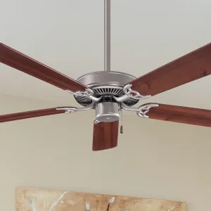 Contractor 42 Inch Ceiling Fan with Pull Chain, Brushed Steel with Dark Walnut Blades