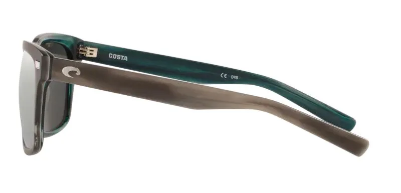 Costa Del Mar Aransas Matte Storm Gray Frame  - Gray Silver Mirror 580 Glass Lens - Polarized Sunglasses