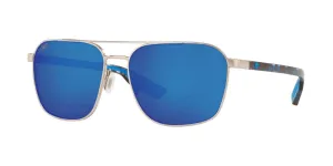 Costa Del Mar Wader Brushed Silver Frame - Polarized Sunglasses