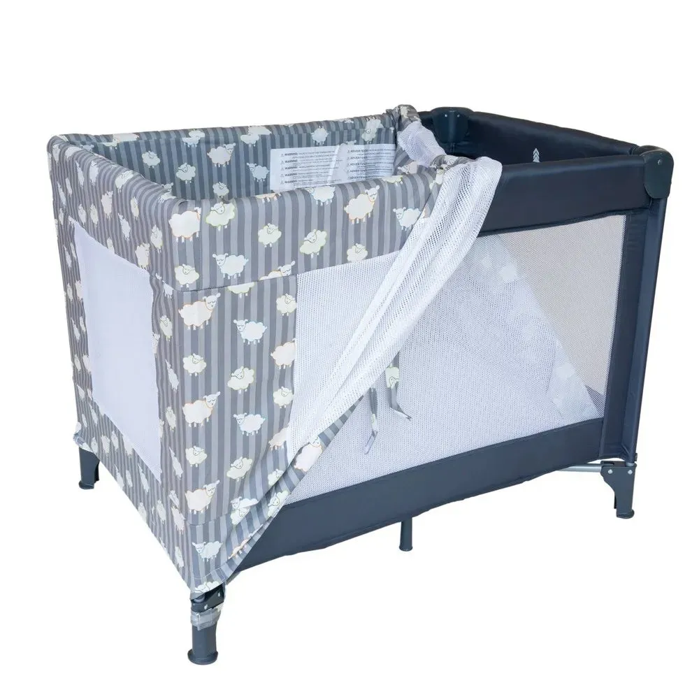 Coverplay Chenille Slipcover for Straight Armed Play Yard - Lamb Design