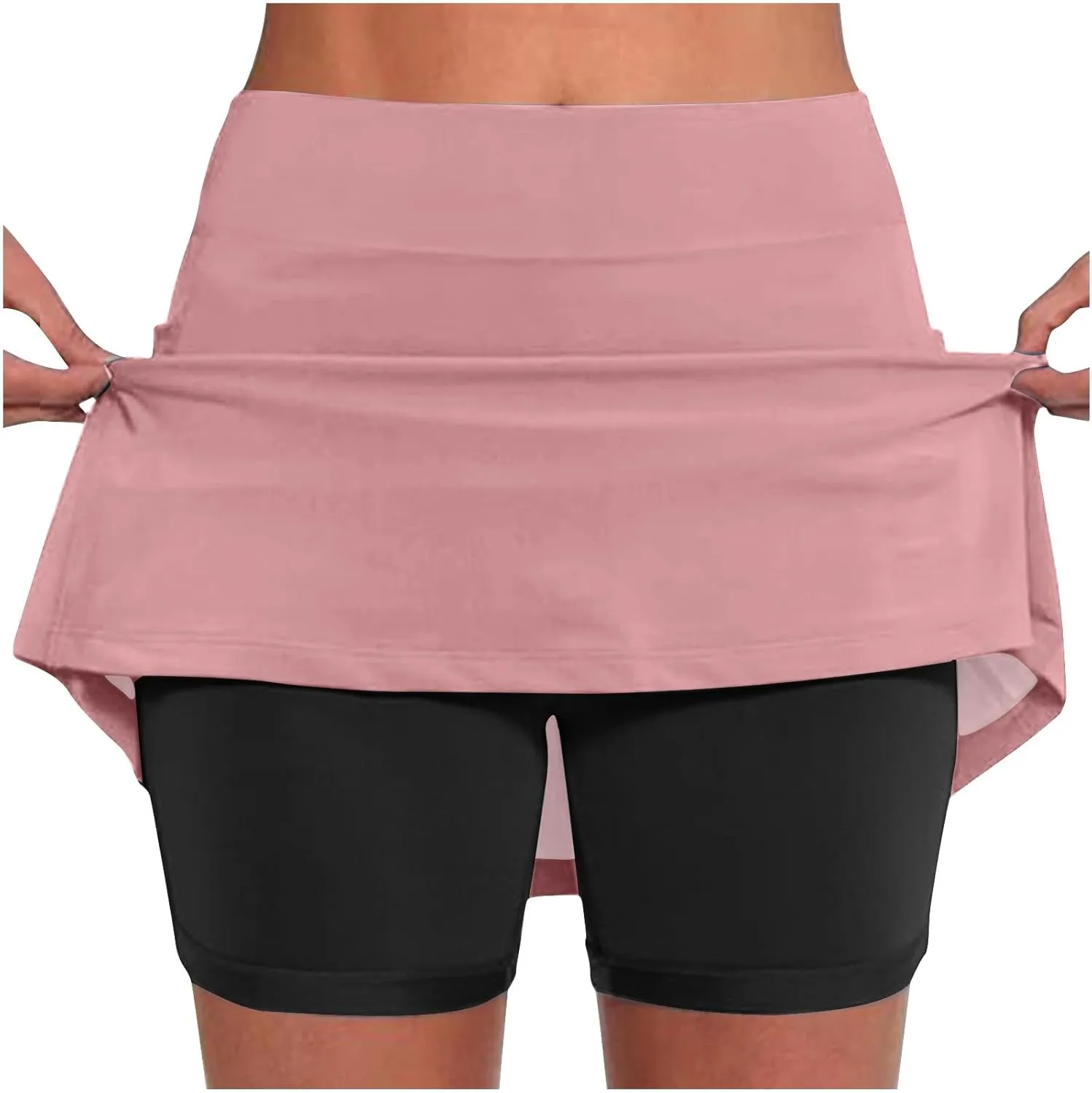 DDAPJ pyju Women's Tennis Skirt Inner Shorts Lightweight Golf Skorts Casual Sports Skirt with Shorts Running Modest Skirts