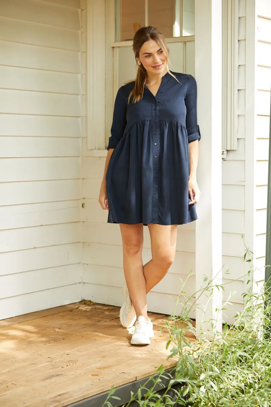 Demi Tencel Dress Navy