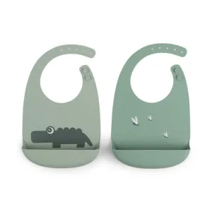 Done by Deer Silicone Bib – 2 Pack Coco Green